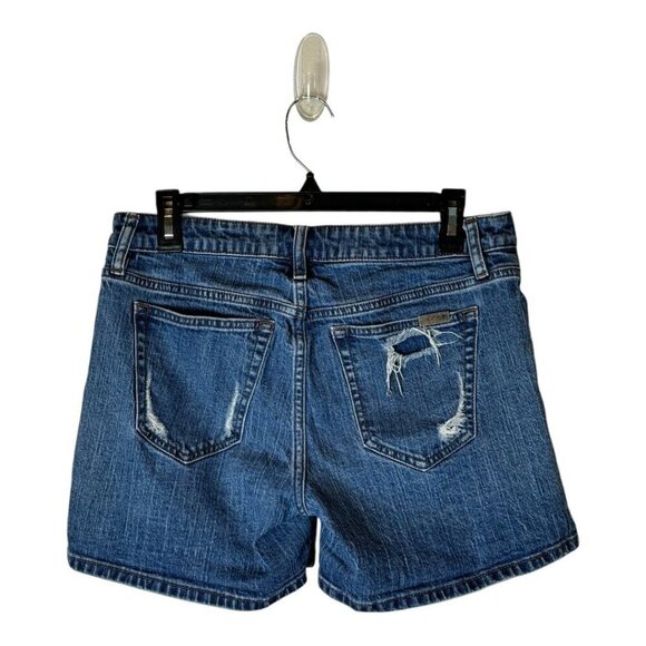 Joe's Jeans Shorts Women 28 Blue Medium Wash‎ Distressed Denim Jean Shorts Retro - Picture 2 of 9